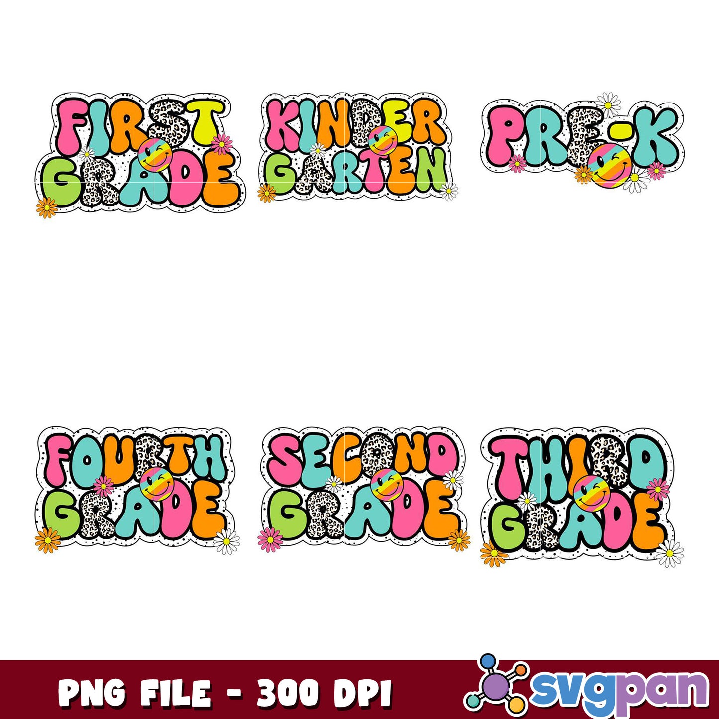 Back to School Grade PNG Bundle 300 DPI