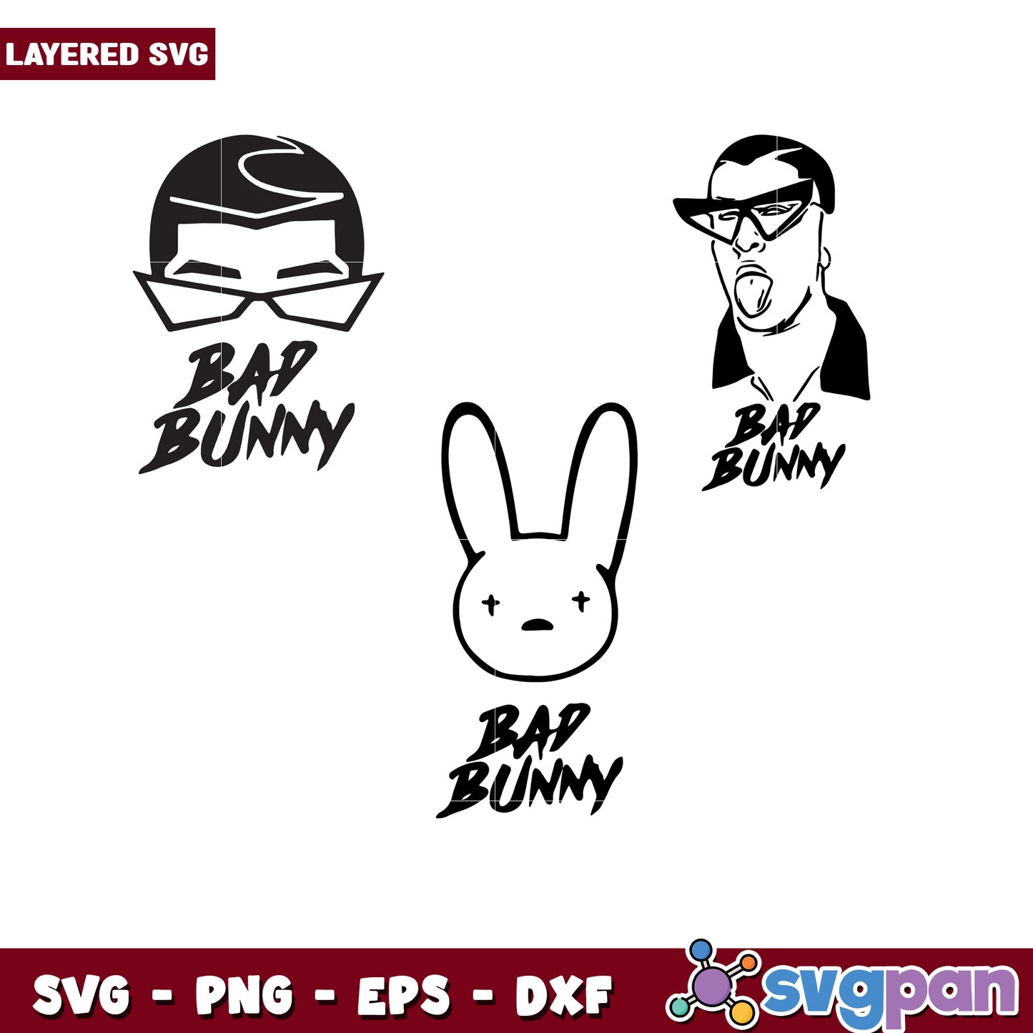 Bad Bunny SVG Bundle Fun Layered Designs Pack