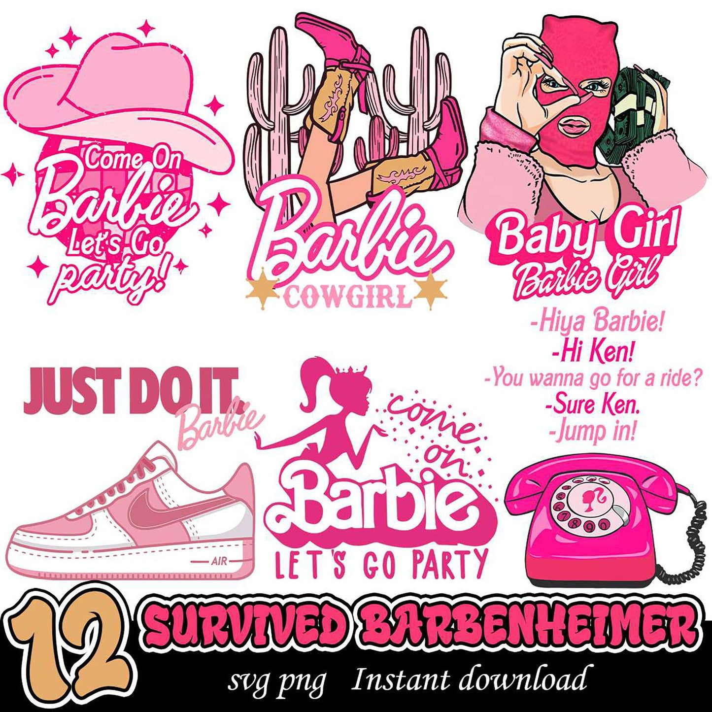 Barbie Bundle SVG 12 Designs Instant Download