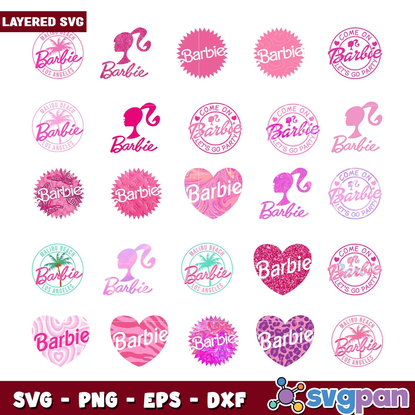 Barbie SVG Bundle 20 Layered Designs
