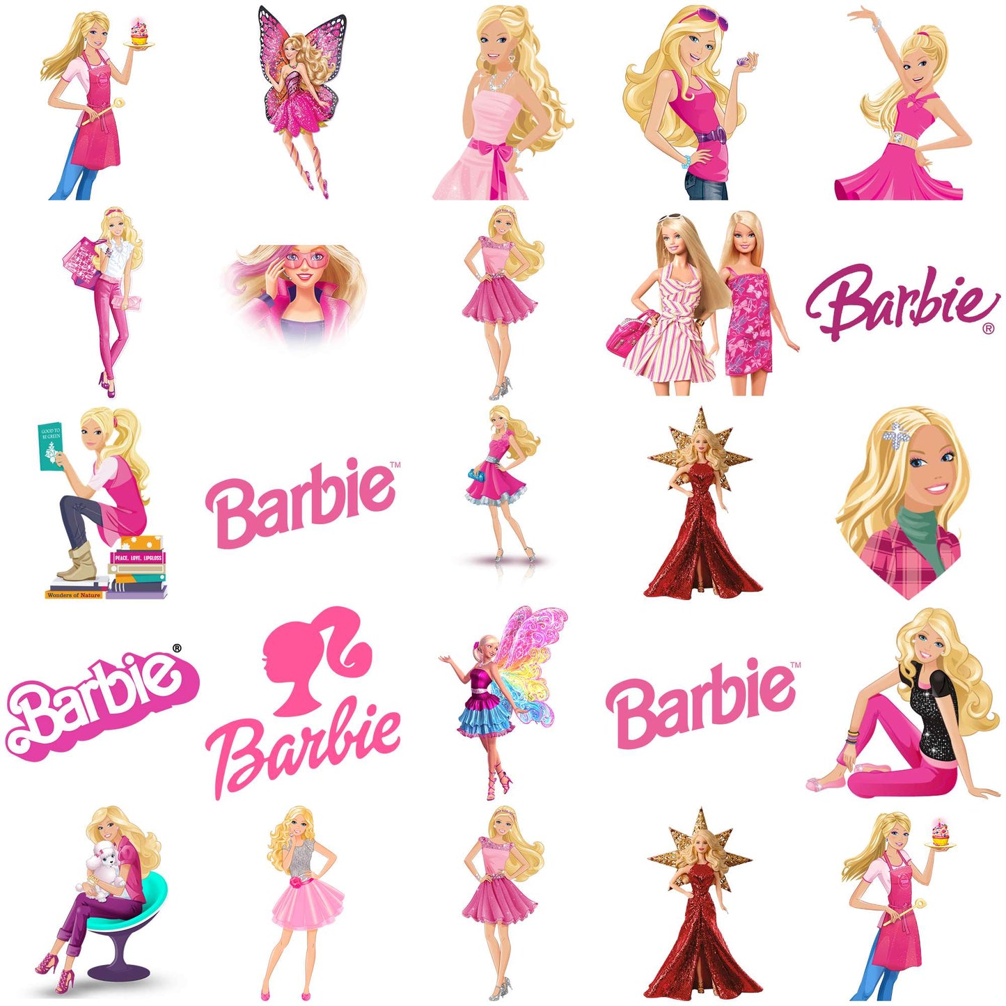Barbie doll stuff png bundle, barbie dolls png, barbie house png