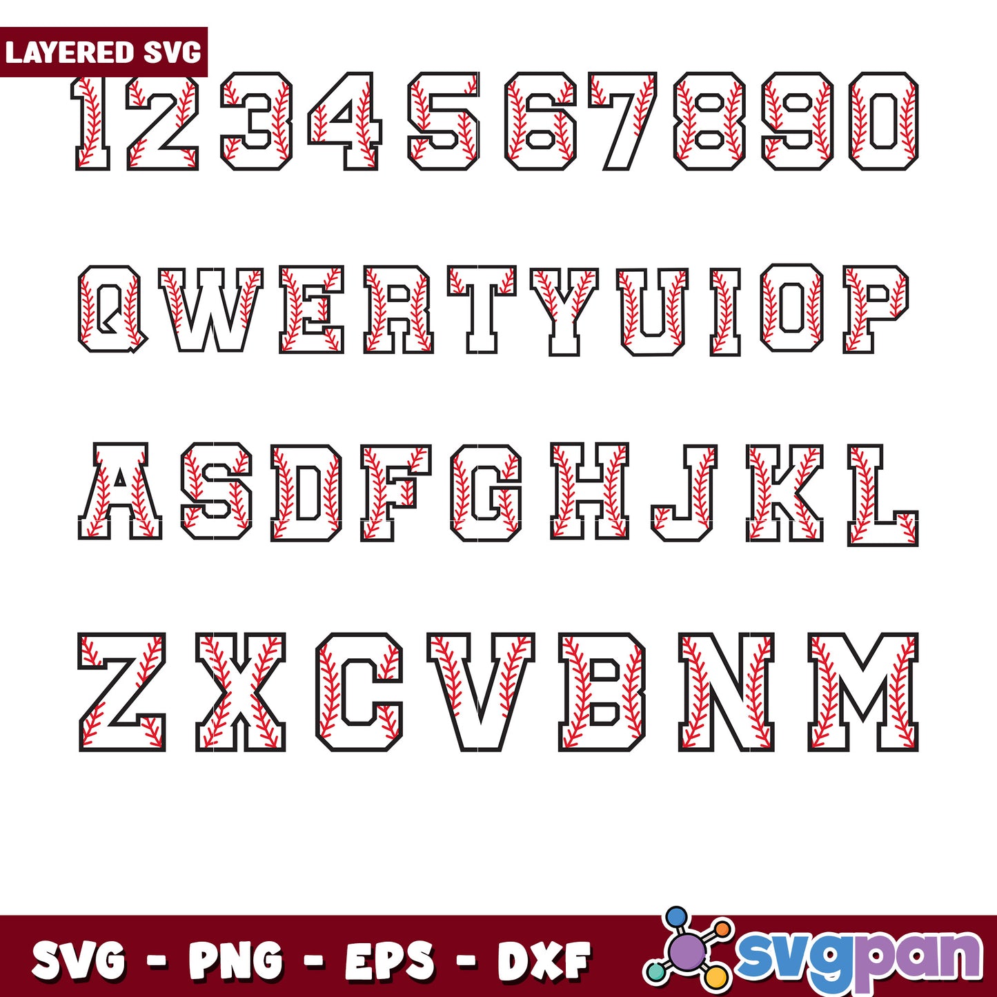 Baseball Alphabet SVG Bundle