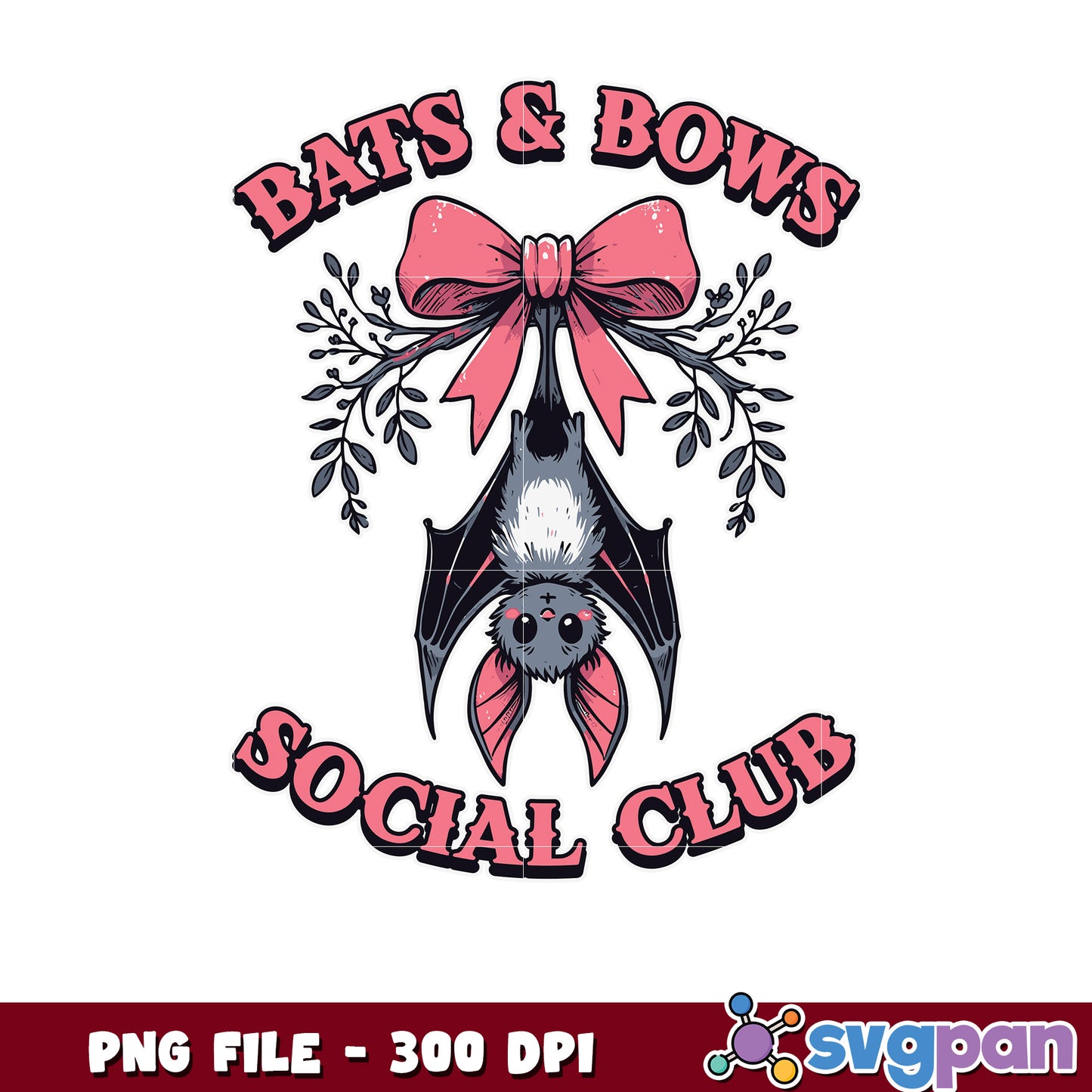 Bats and bow png, scary characters png, halloween holiday png