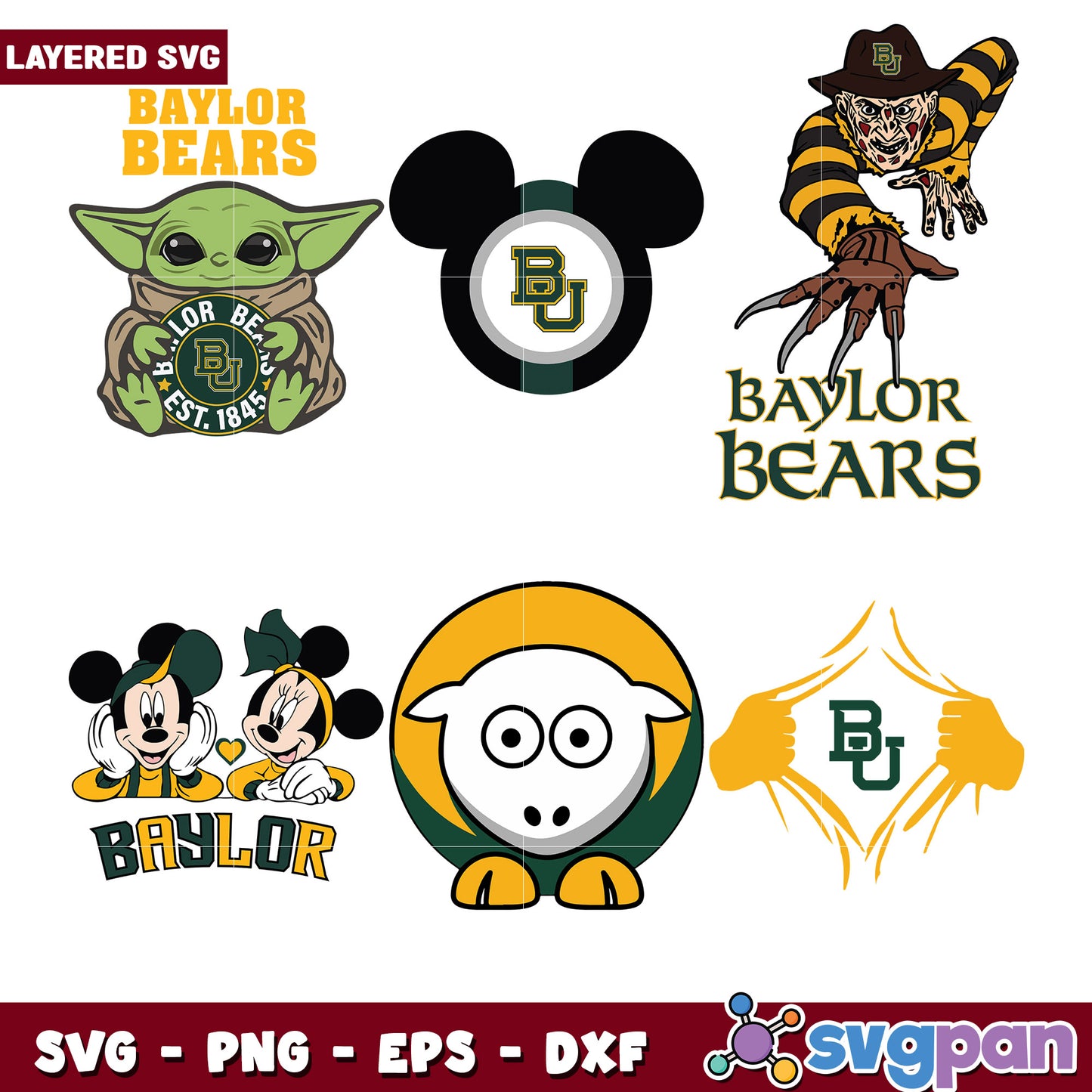 Baylor Bears Bundle SVG Designs for Creative Projects
