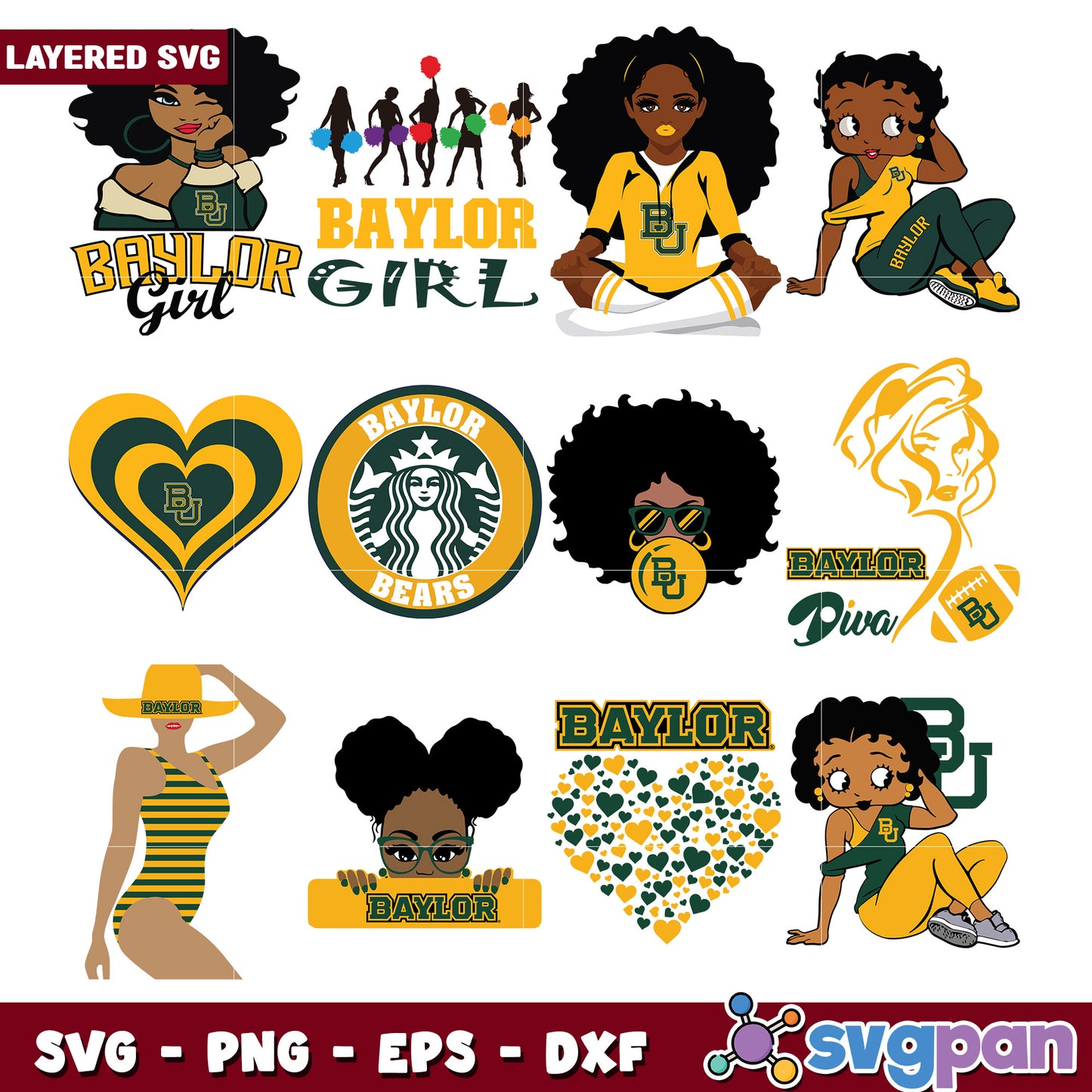 Baylor Girls SVG Bundle Layered Designs