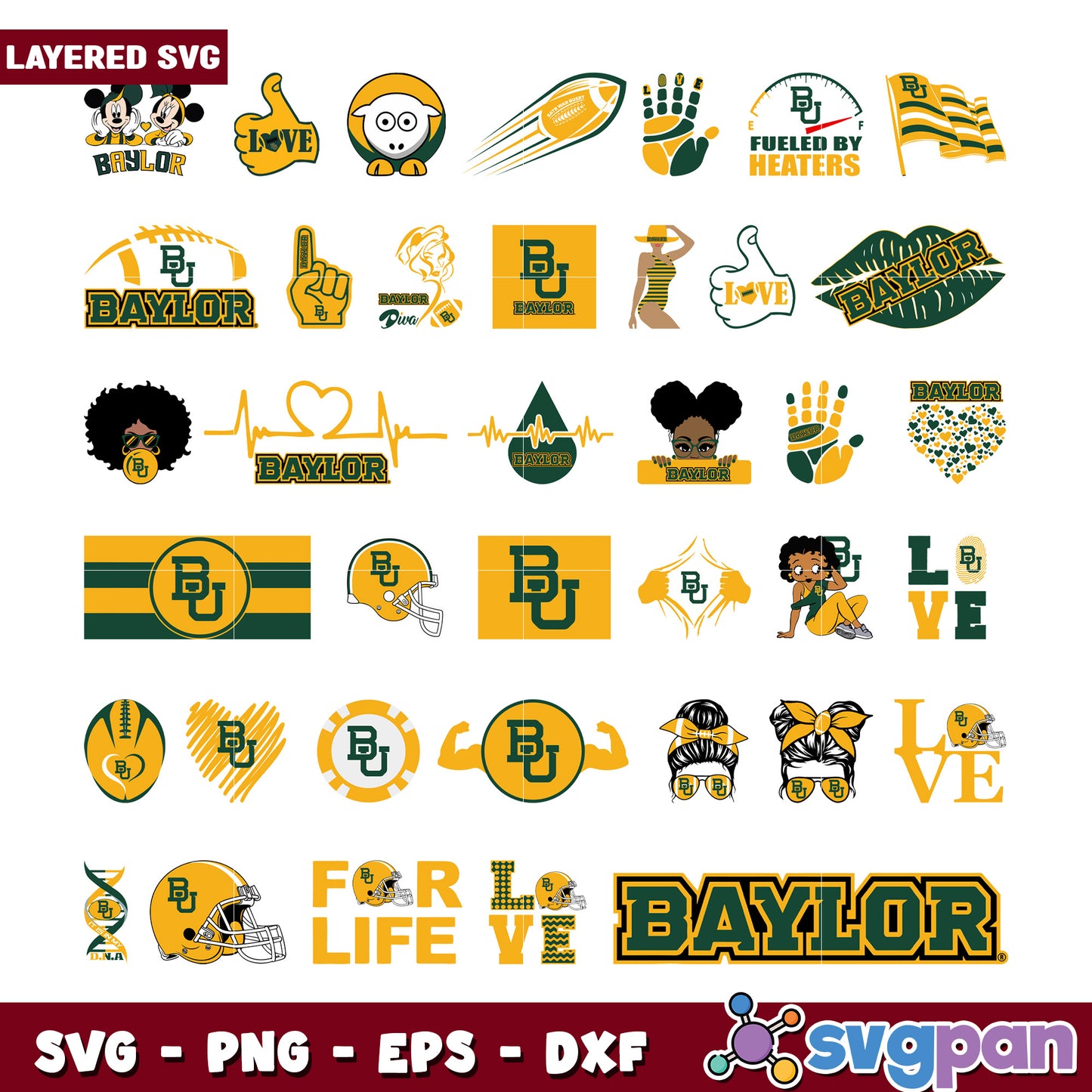 Baylor SVG Bundle Layered Designs