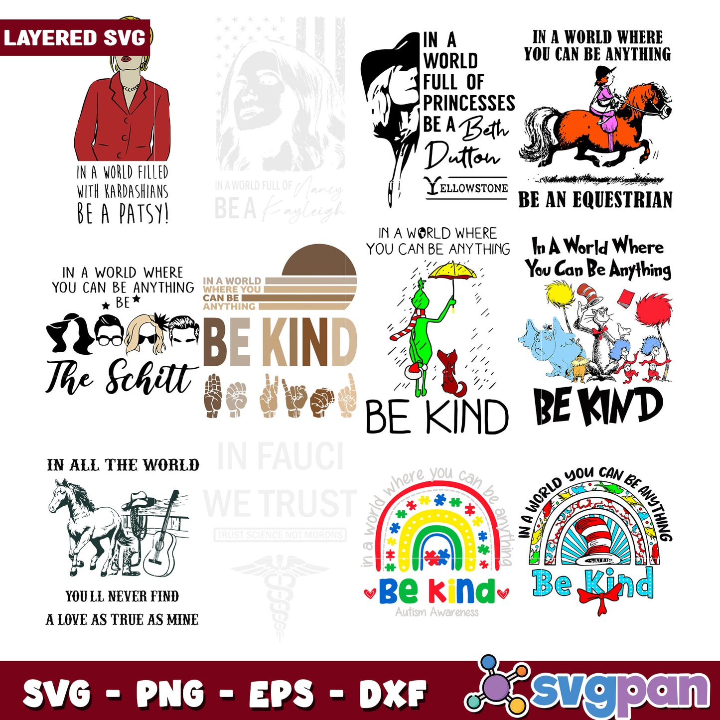 Be Kind Inspirational SVG Bundle for All Occasions