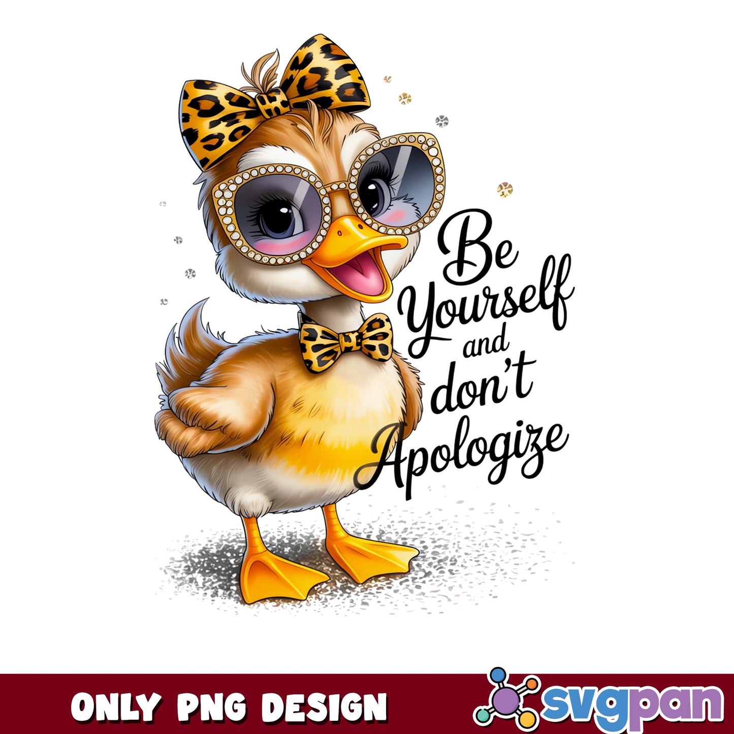 Be Yourself Dont Apologize Duck PNG, Leopard Duck PNG, Funny Duck PNG
