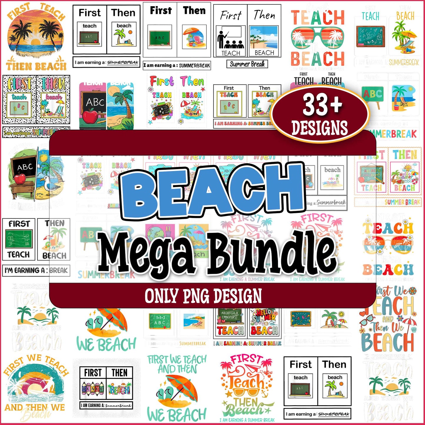 Beach holiday png bundle