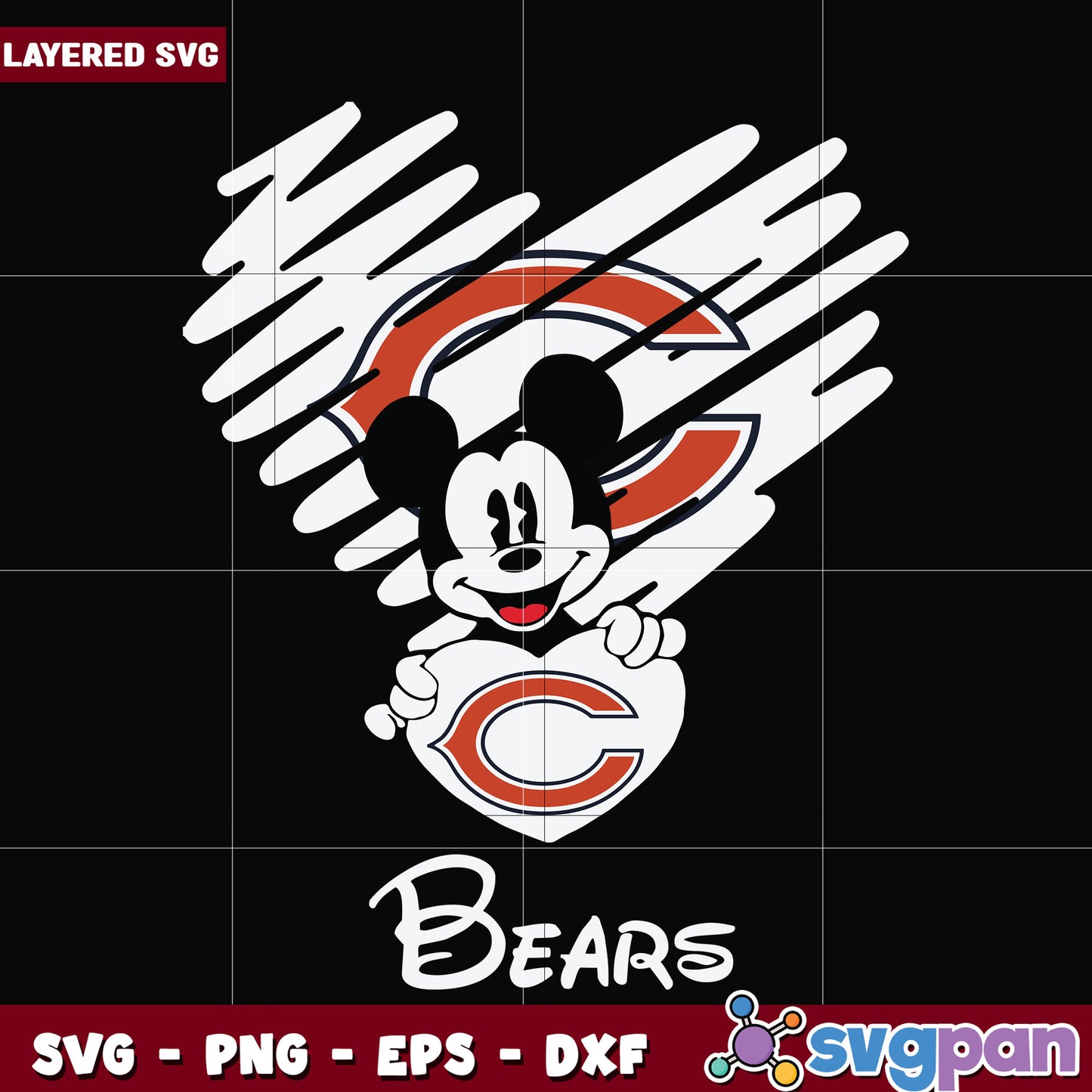 Bears heart svg, nfl svg, national football league svg