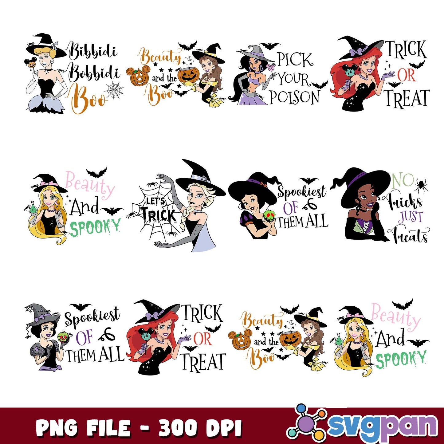 Beauty and spooky png bundle