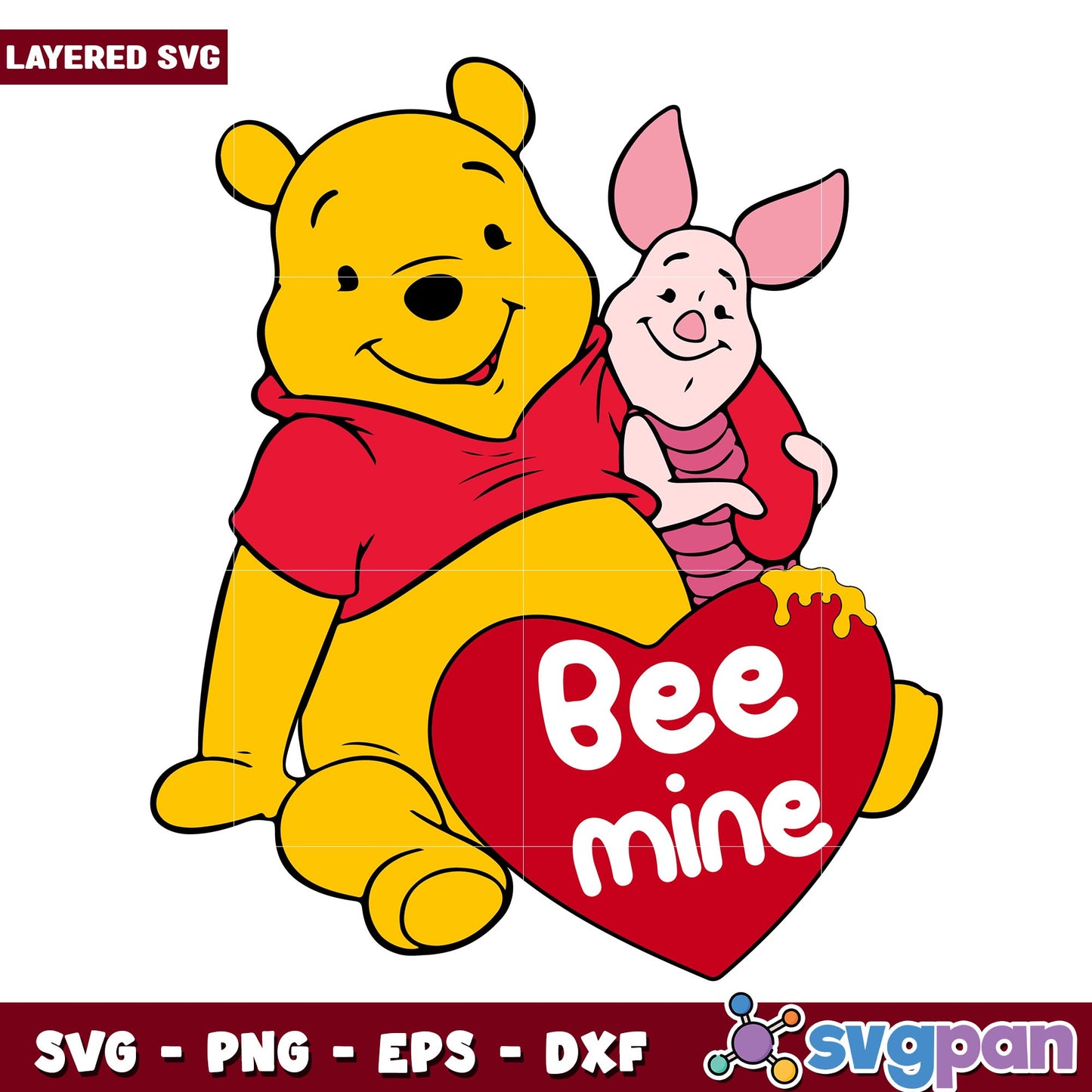 Bee Mine Vinie The Pooh Bear svg, Winnie the pooh character svg, Digital Download
