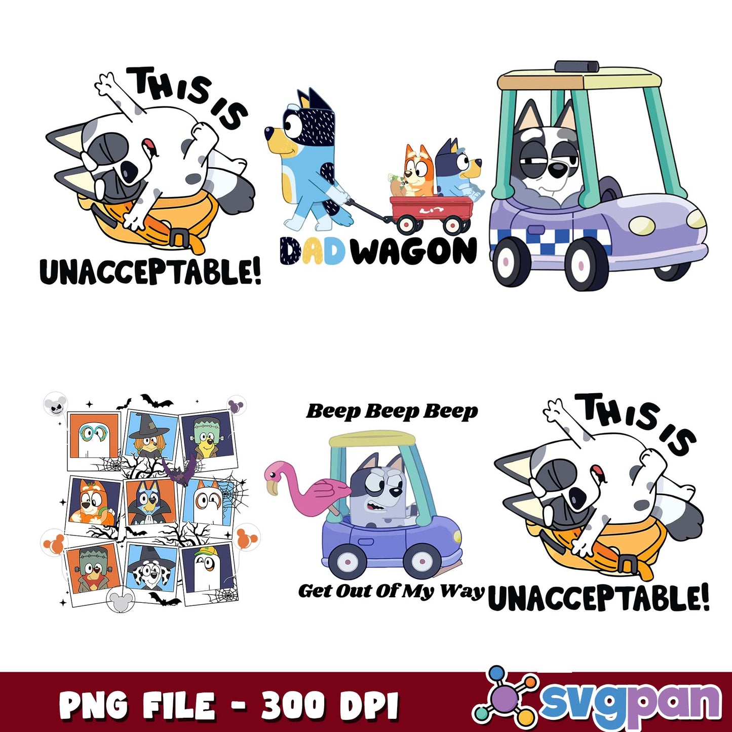 Beep beep beep dad wagon png bundle