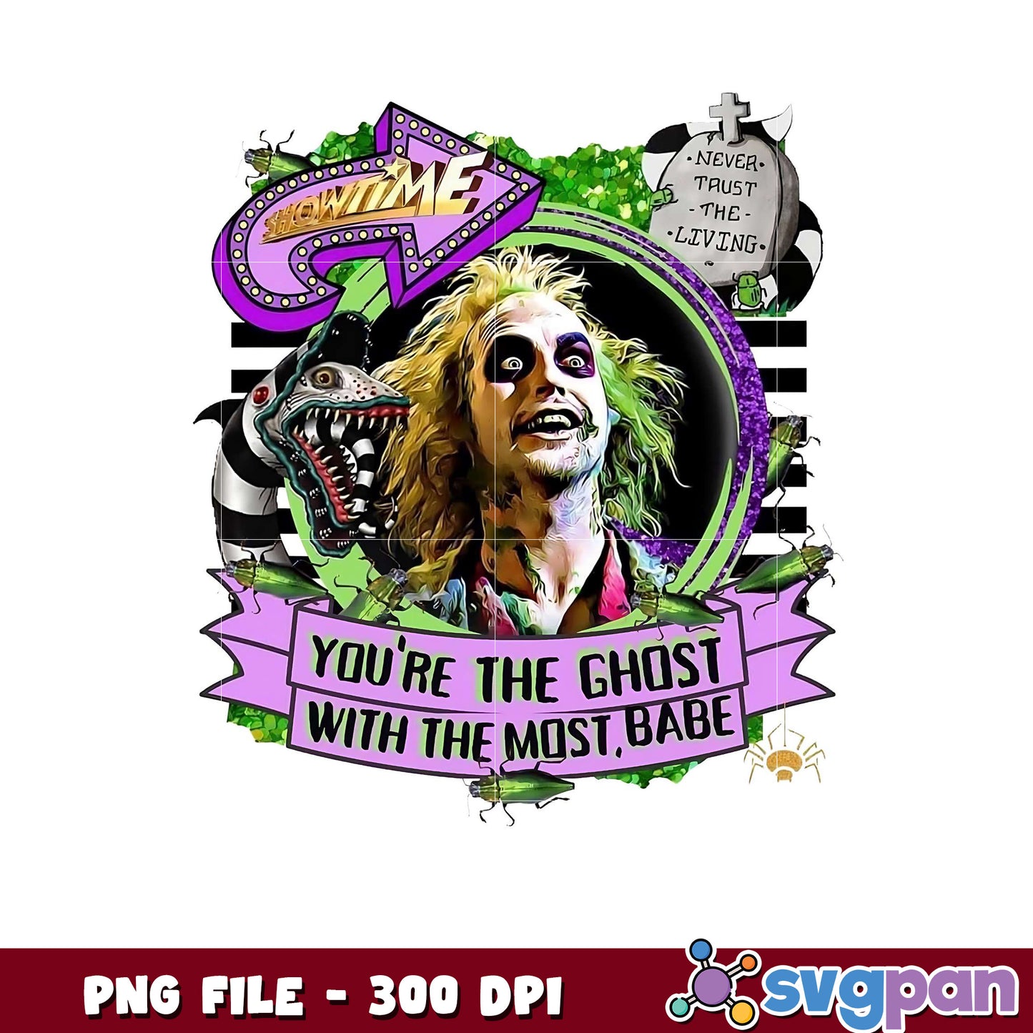 Beetlejuice Ghost Design for Fans, Perfect for Halloween Decor