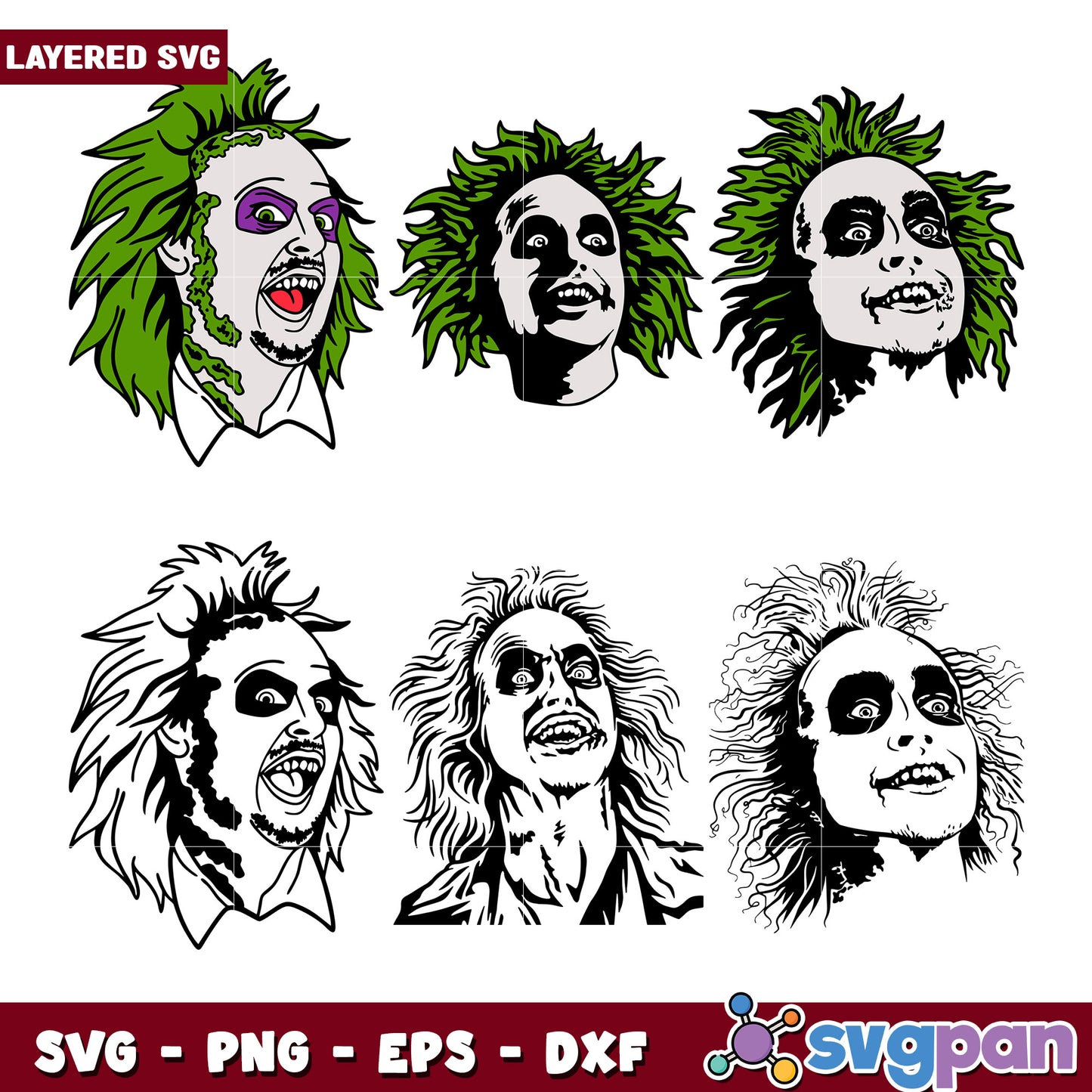 Beetlejuice SVG Bundle Layered PNG EPS DXF