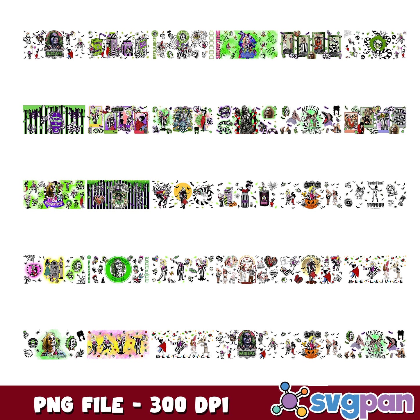 Beetle juice cards png bundle