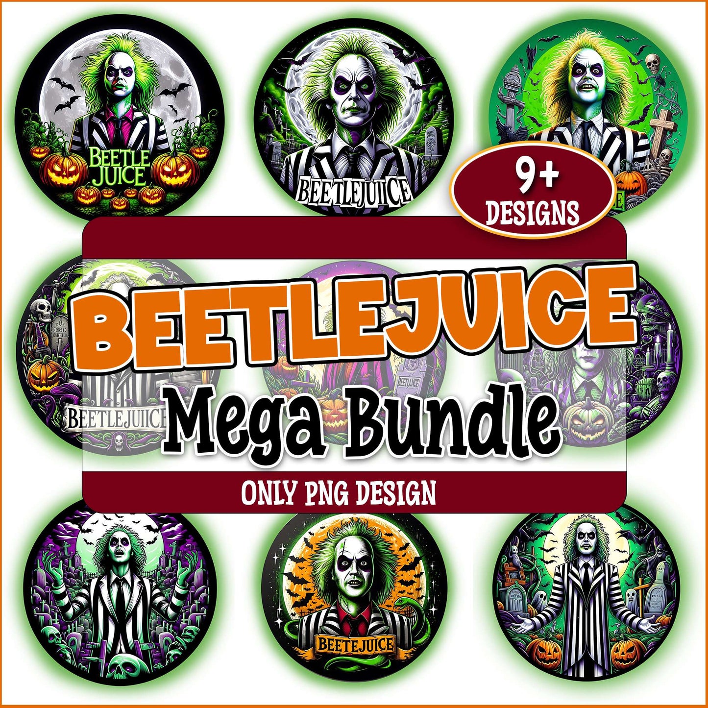 Beetlejuice halloween png bundle