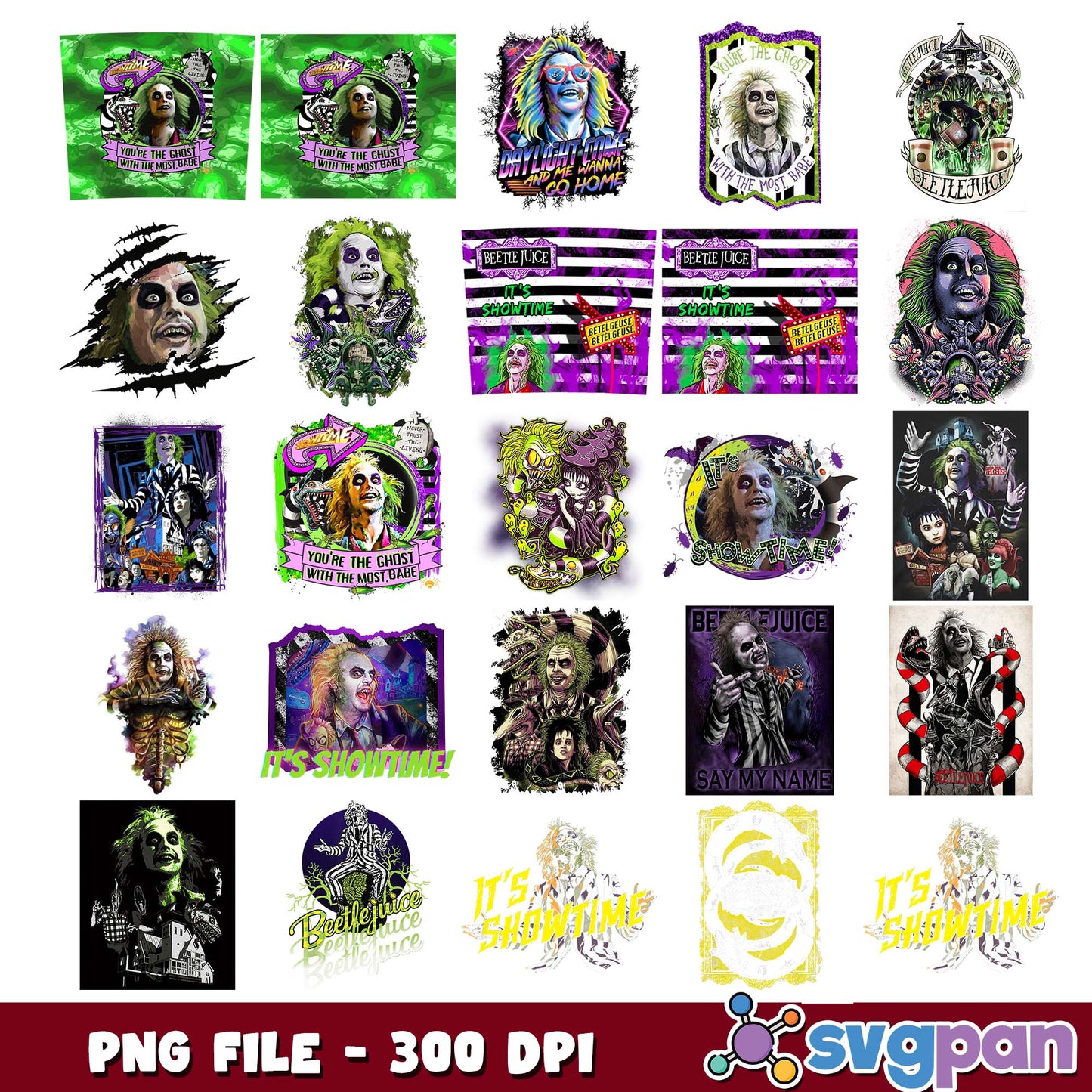 Beetle juice its show time png bundle
