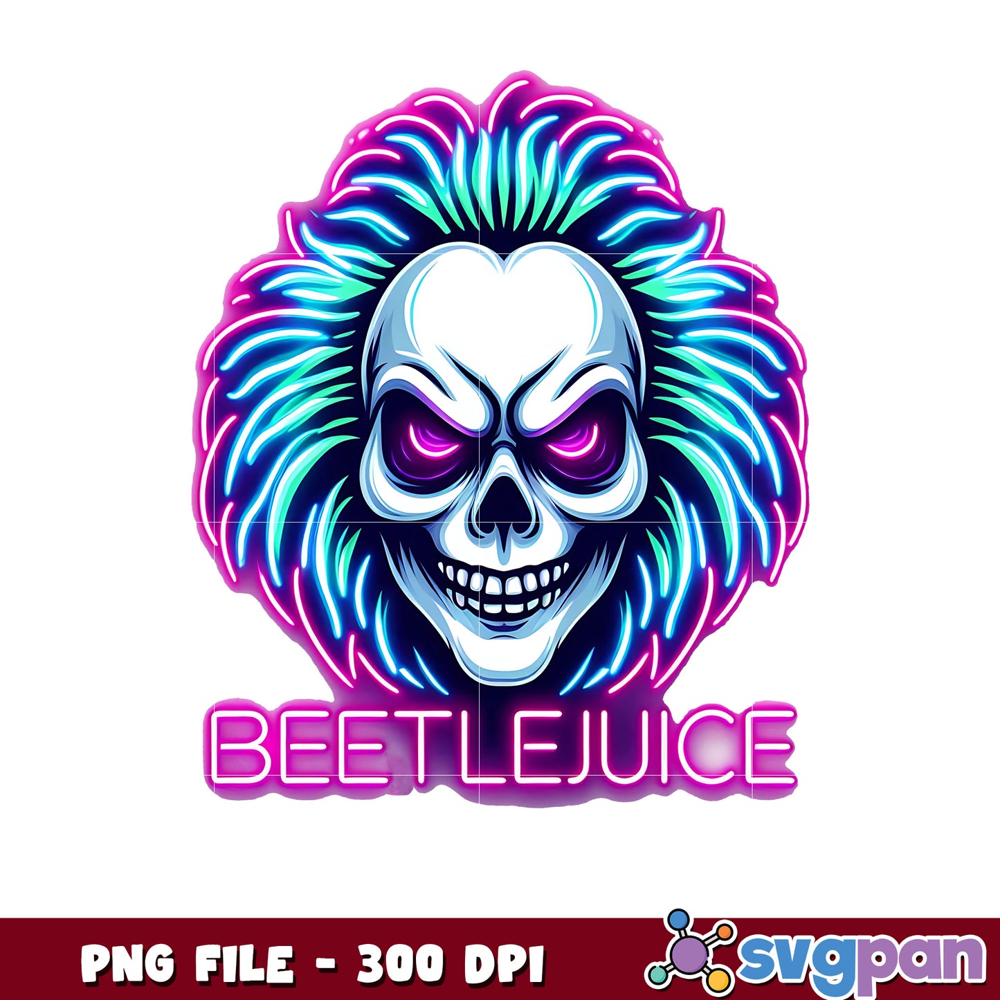 Beetlejuice neon design png, halloween design png, halloween pumpkin png
