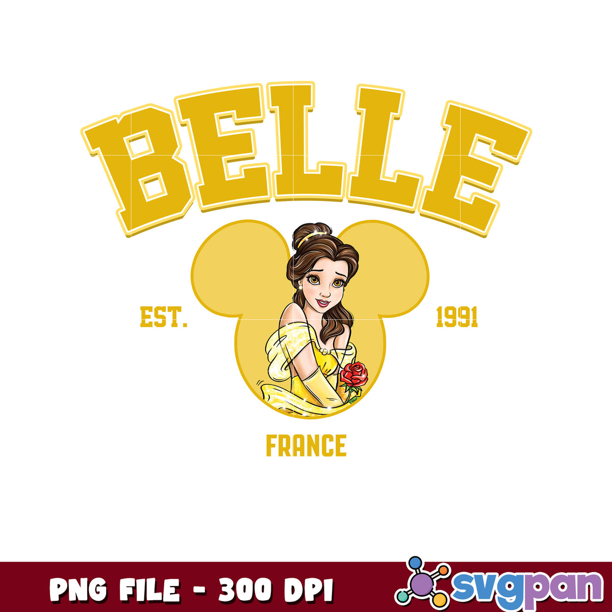 Belle PNG Disney Princess Graphic