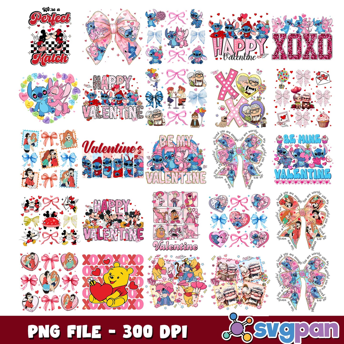 Be my stitch valentine png bundle
