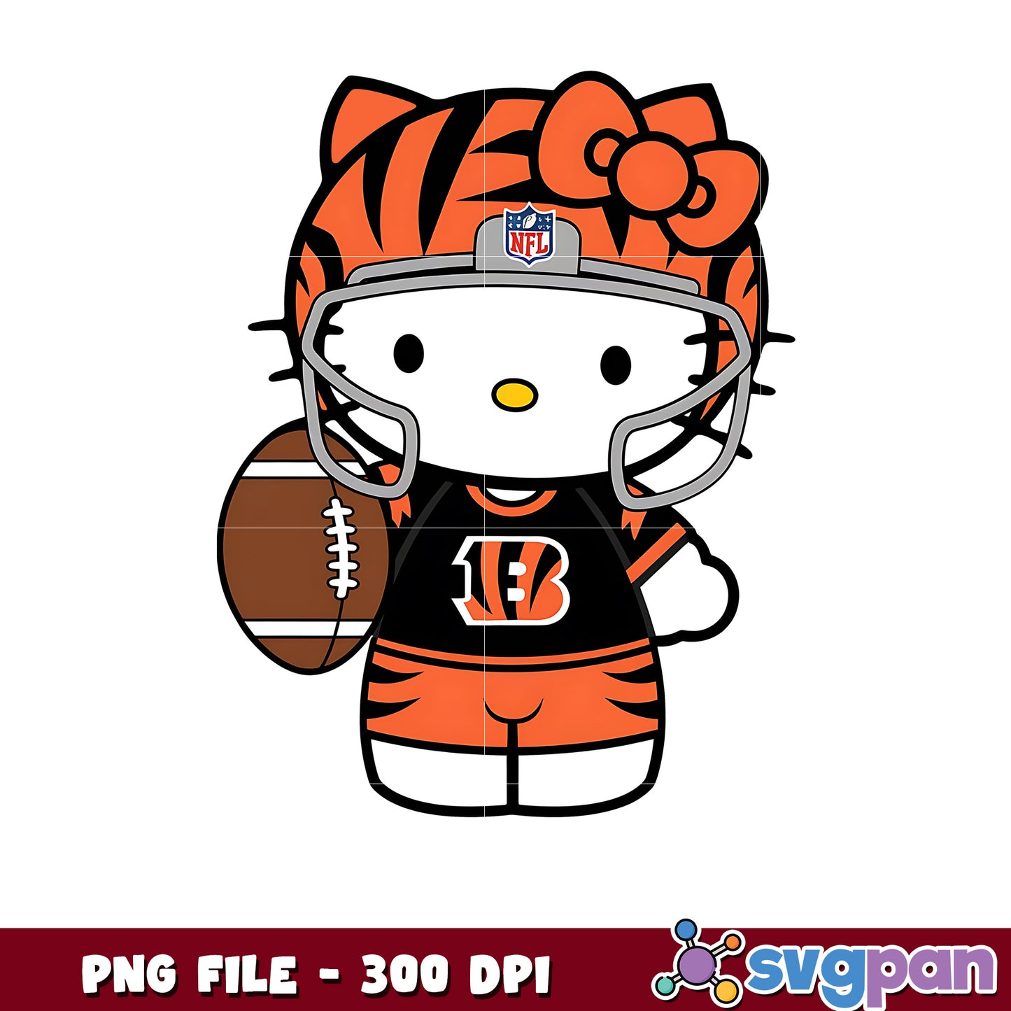 Bengals png, nfl team logos png, nfl hello kitty png