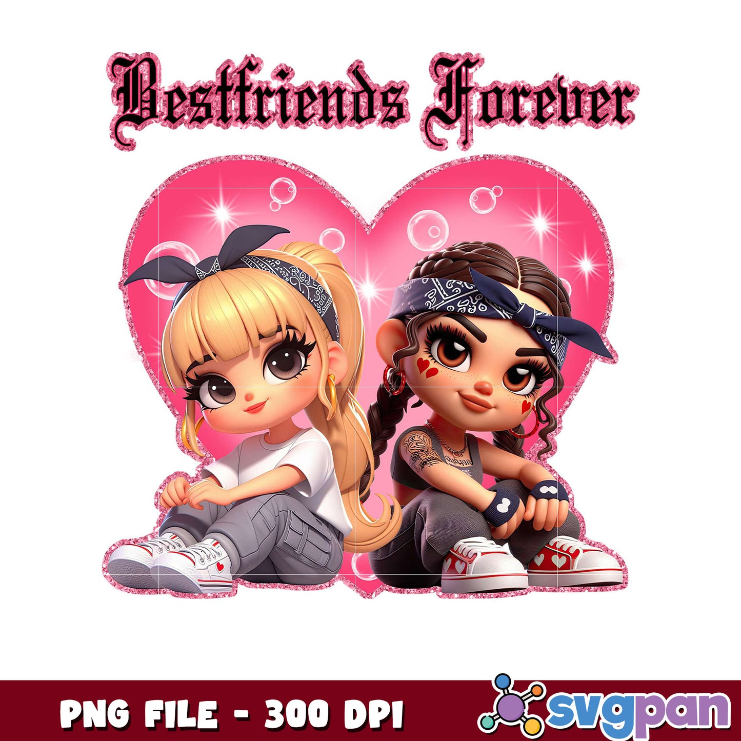 Bestfriends Forever PNG Design, 300 DPI Quality Image