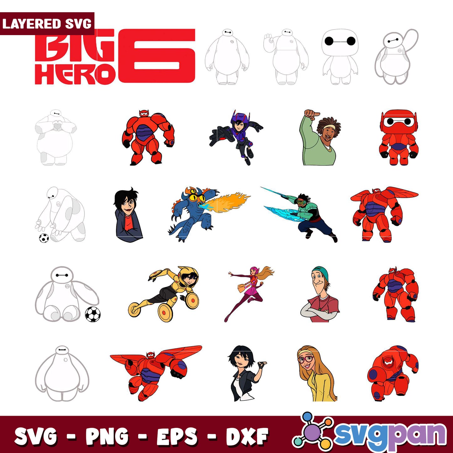 Big Hero 6 SVG Bundle Layered
