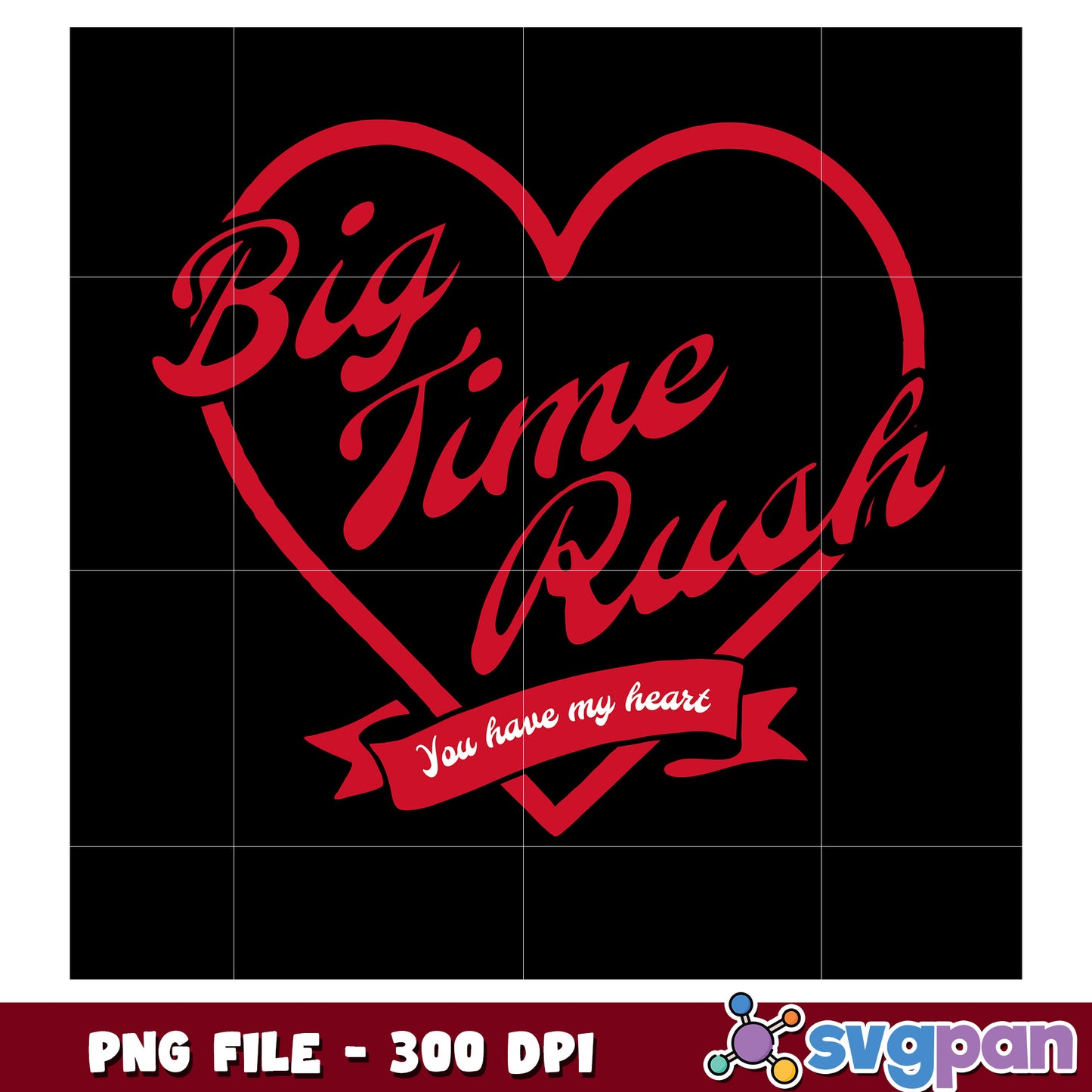Big time rush heart 2025 png, white font png, boy band png