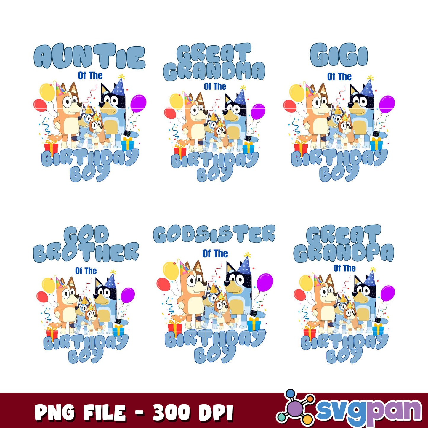 Birthday Boy Family Bundle PNG File for Celebrations