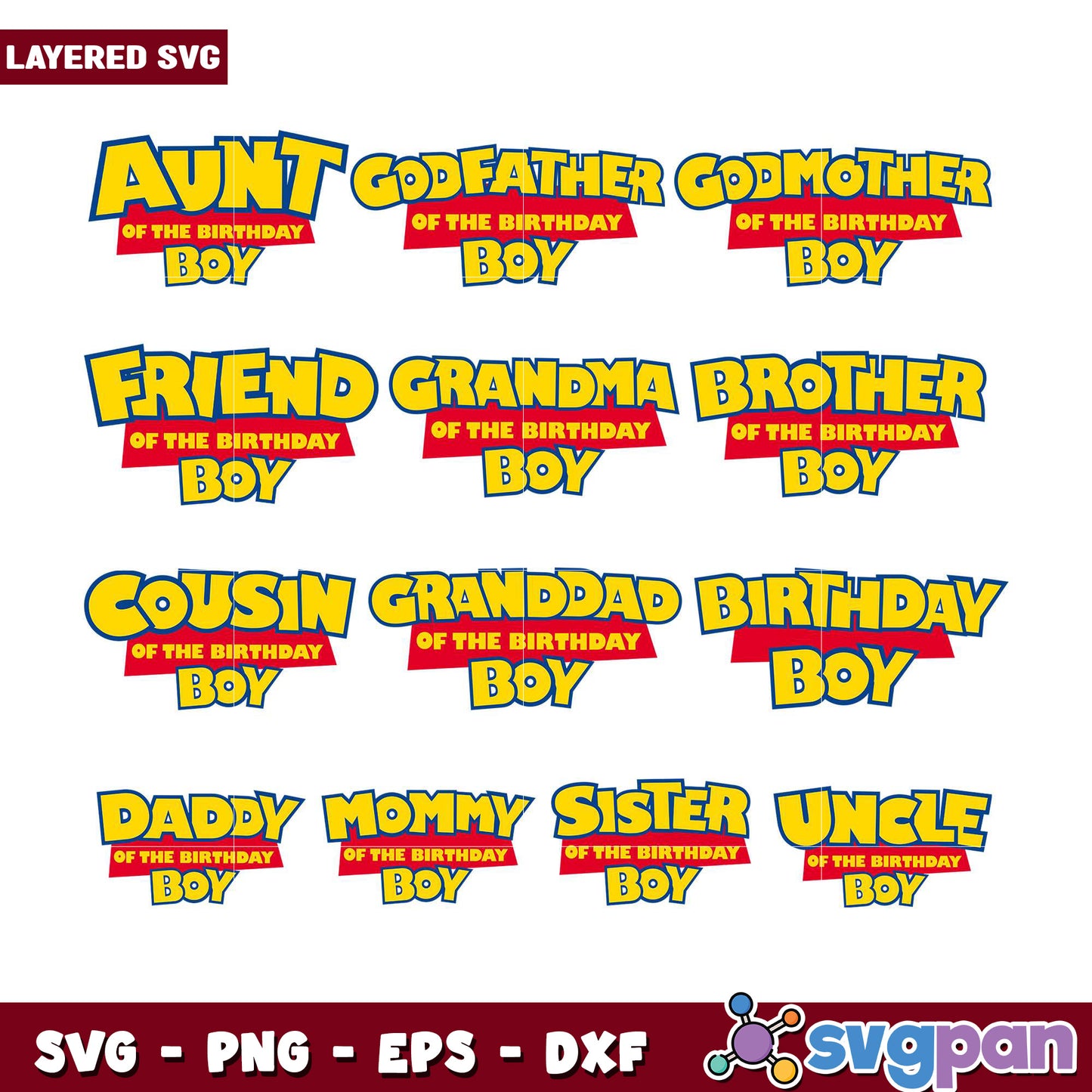 Birthday Boy SVG Bundle Family Titles