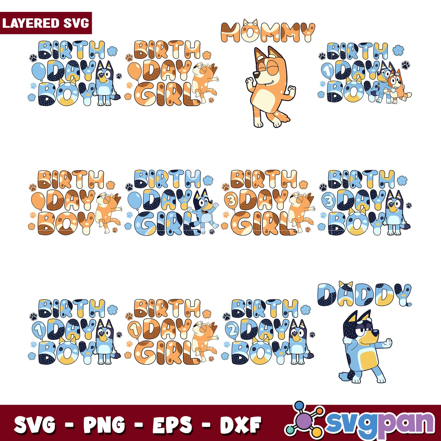Birthday Bundle SVG for Boys and Girls Designs