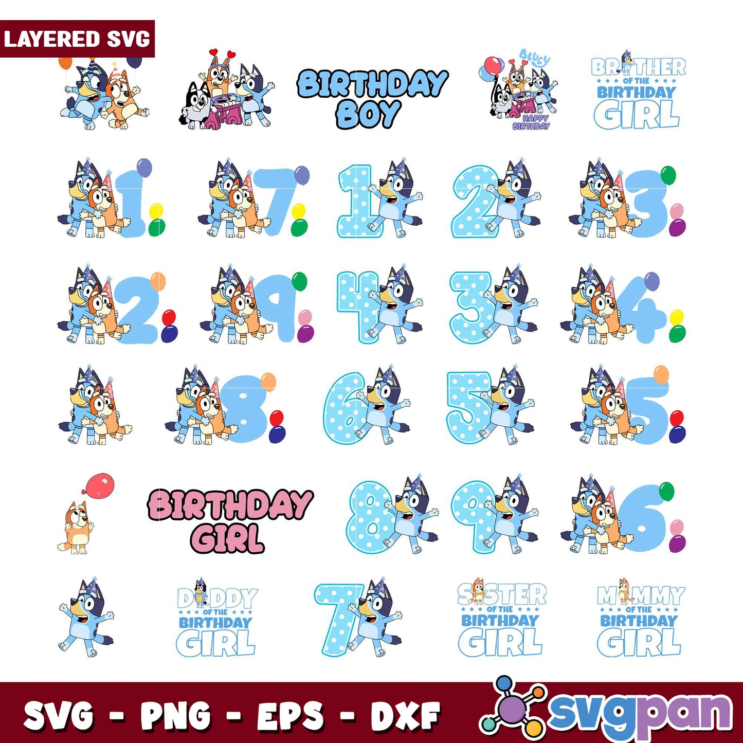 Birthday Celebration SVG Bundle for Kids Parties