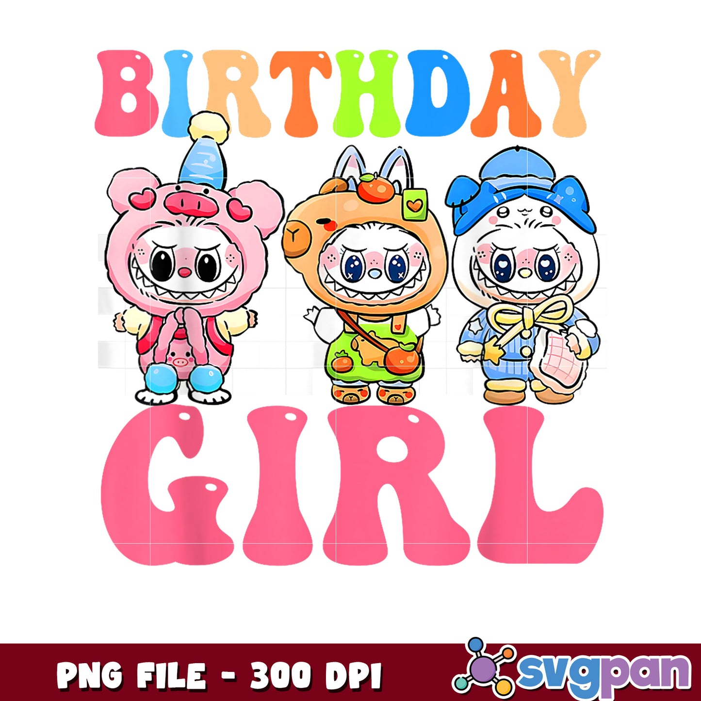 Birthday Girl PNG Sublimation Design 300 DPI