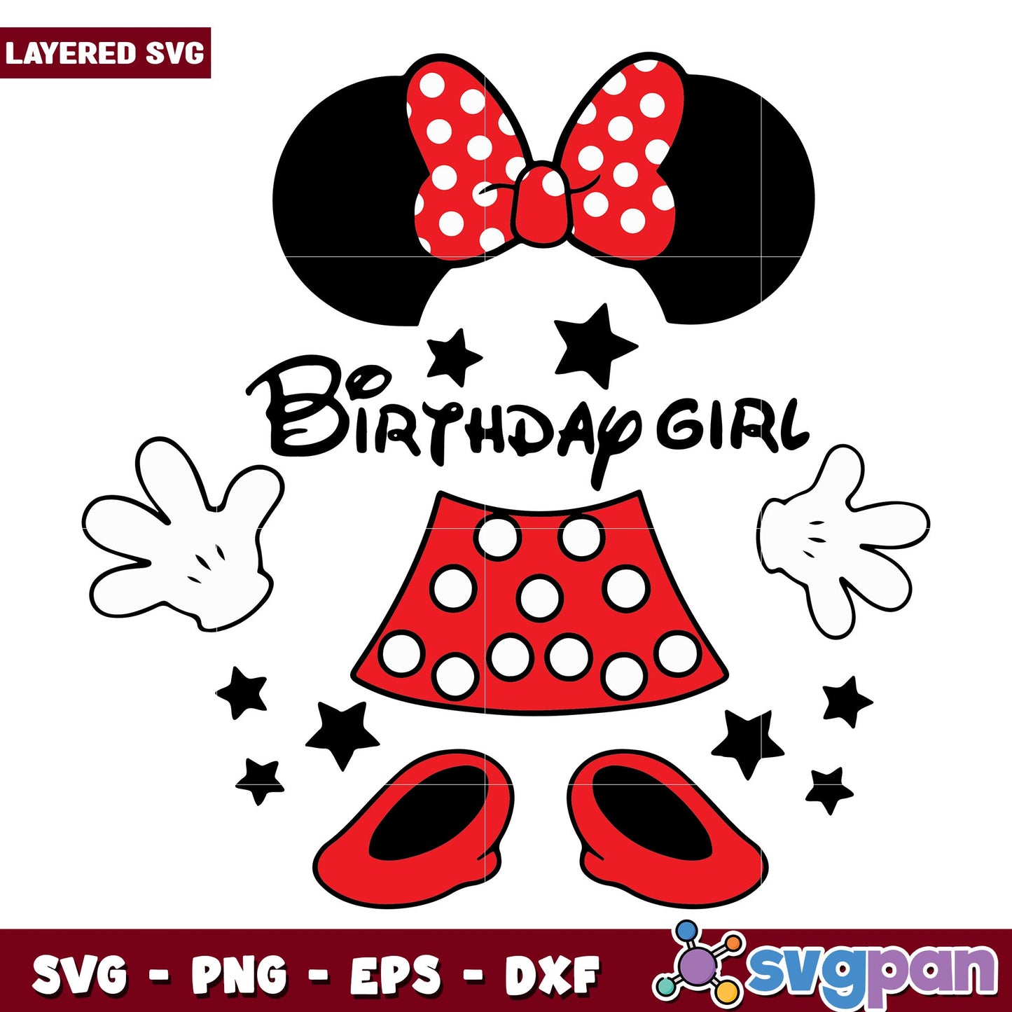 Birthday Girl Minnie Mouse svg, Disney characters svg, digital download