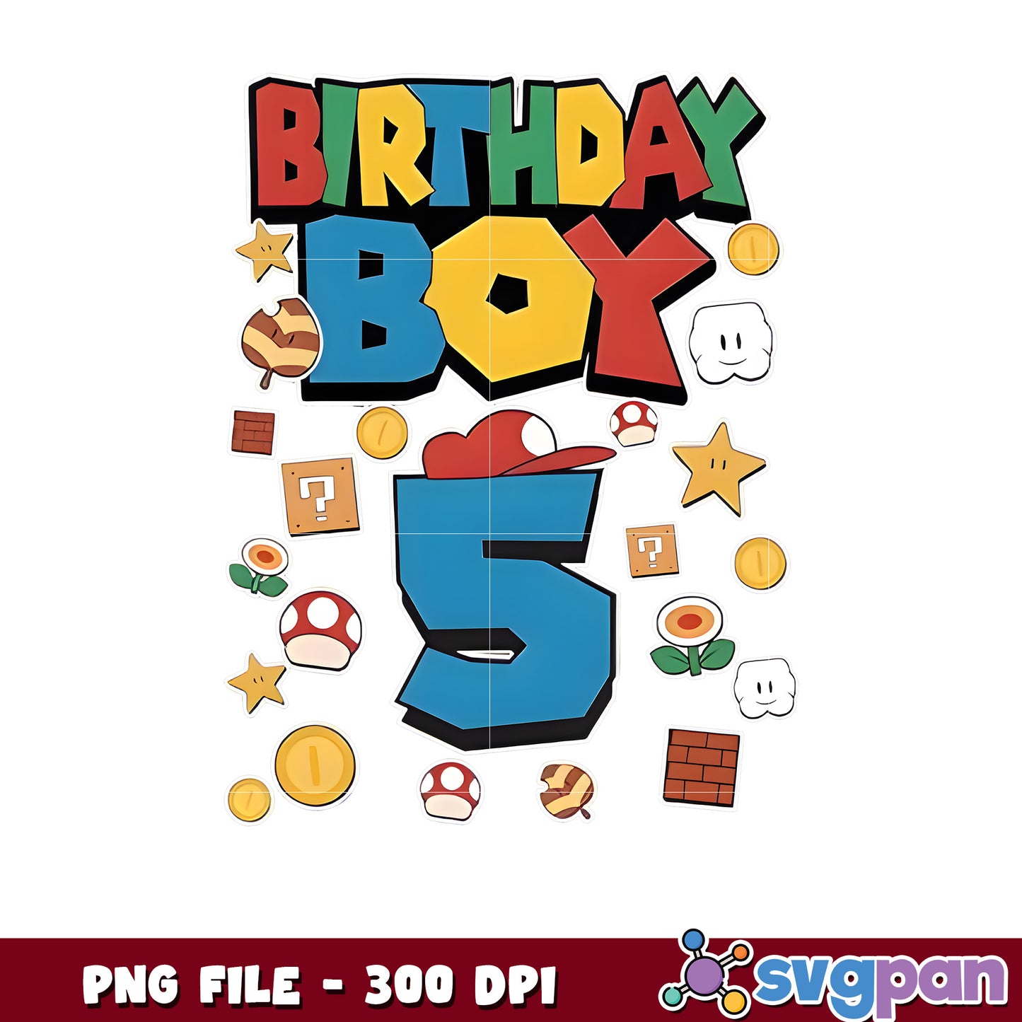 Birthday boy 5 mario png, mario games png, mario characters png