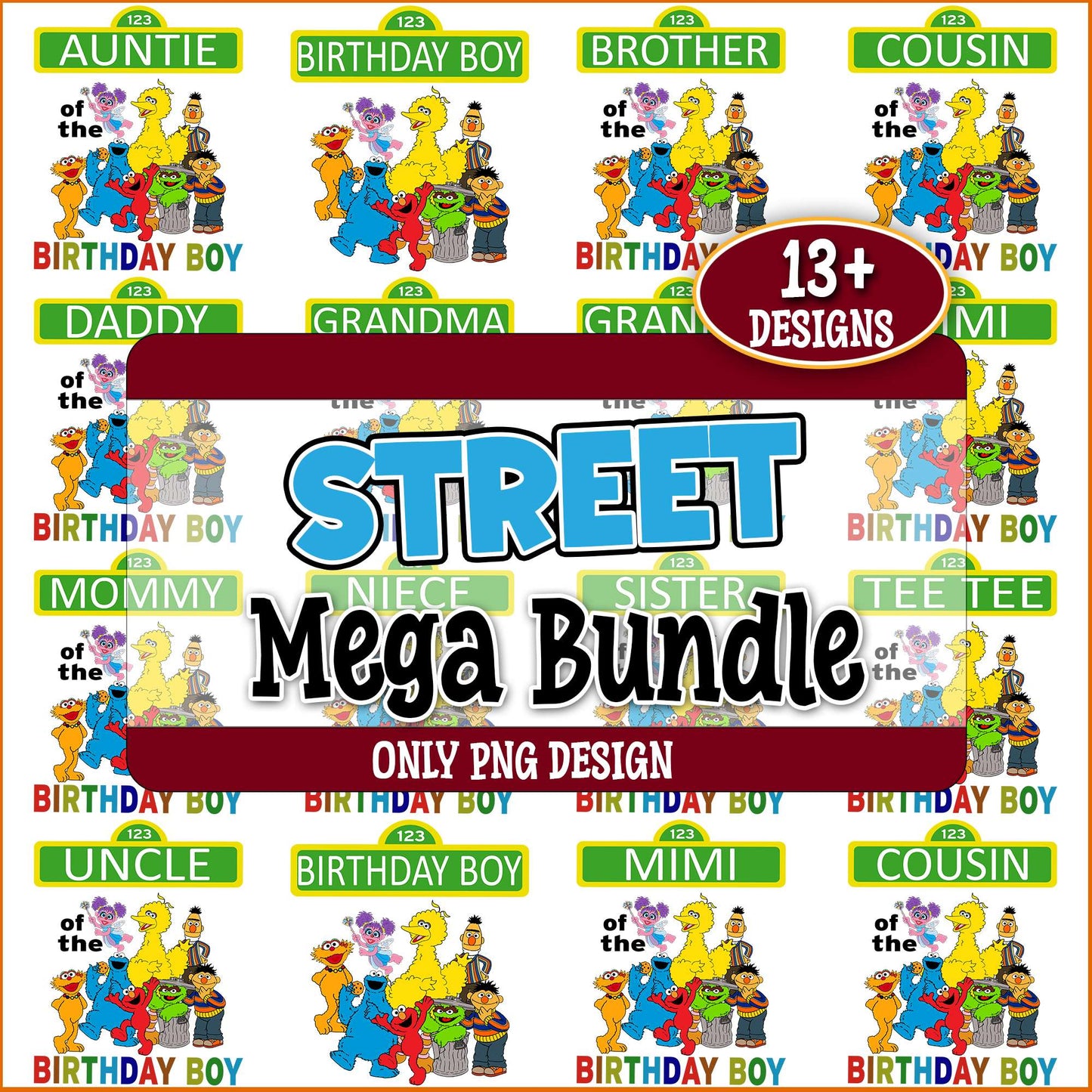 Birthday boy seasame png bundle