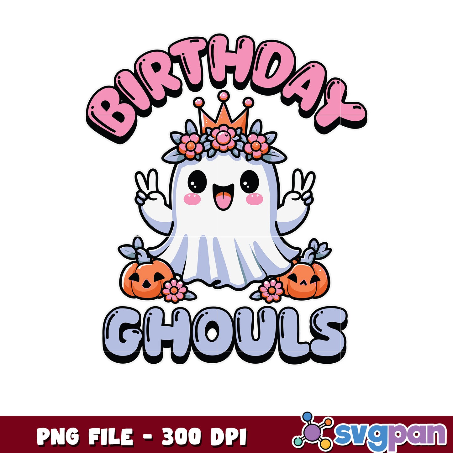 Birthday ghouls png, trick or treat png, spooky halloween png