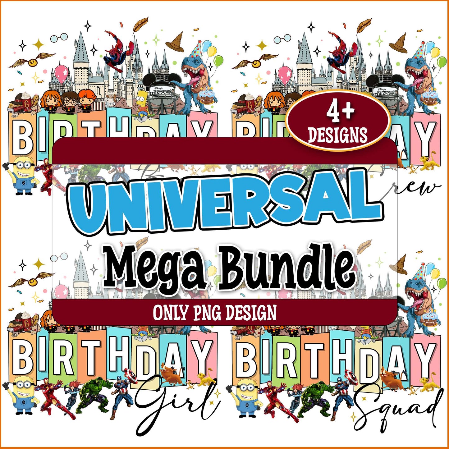 Birthday girl squad png bundle