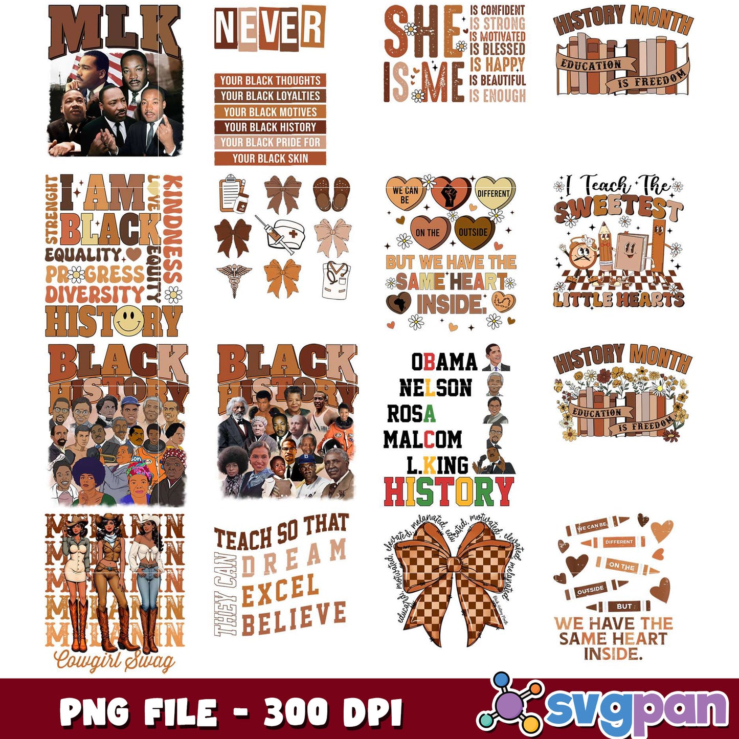 Black History Month PNG Bundle 300 DPI