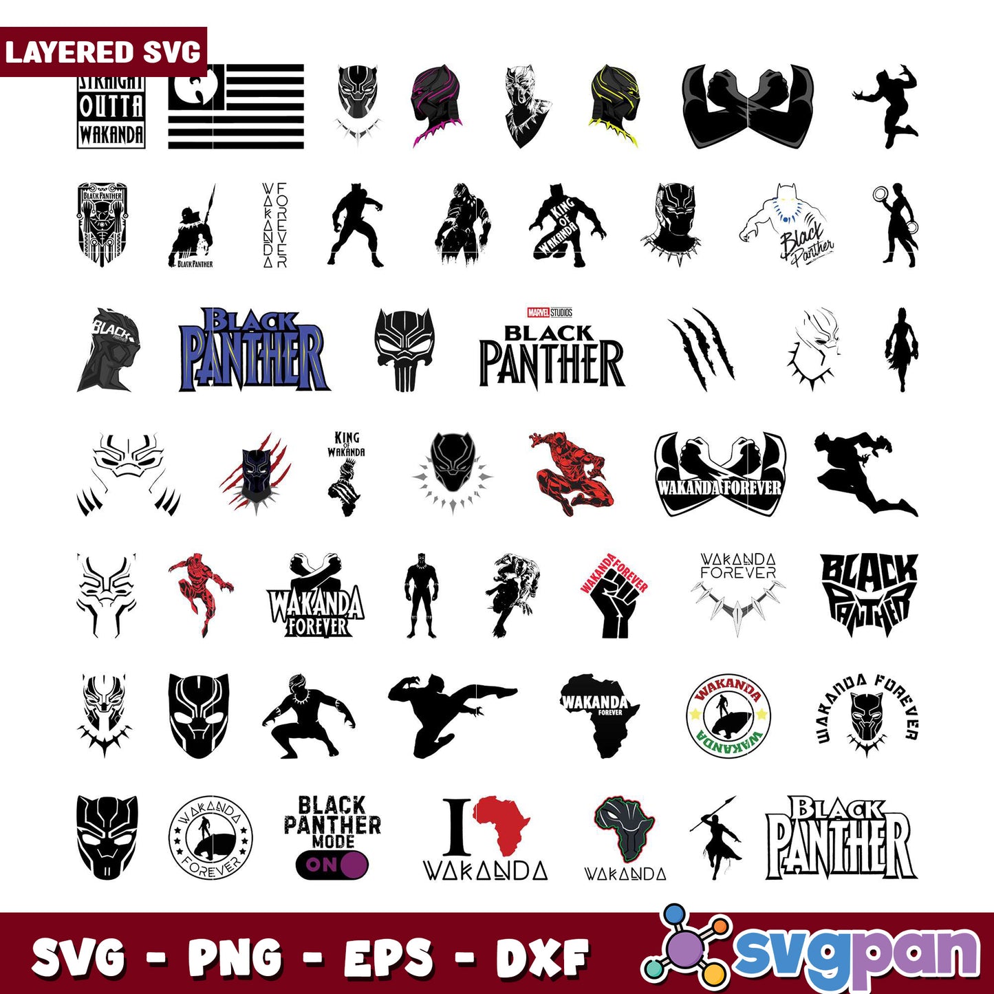 Black Panther SVG Bundle 30+ Designs