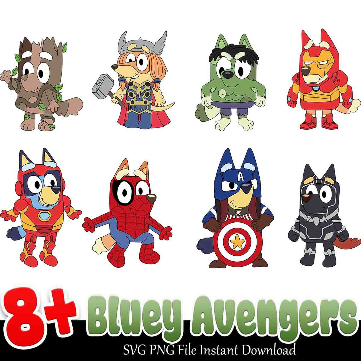 Bluey Avengers SVG Bundle