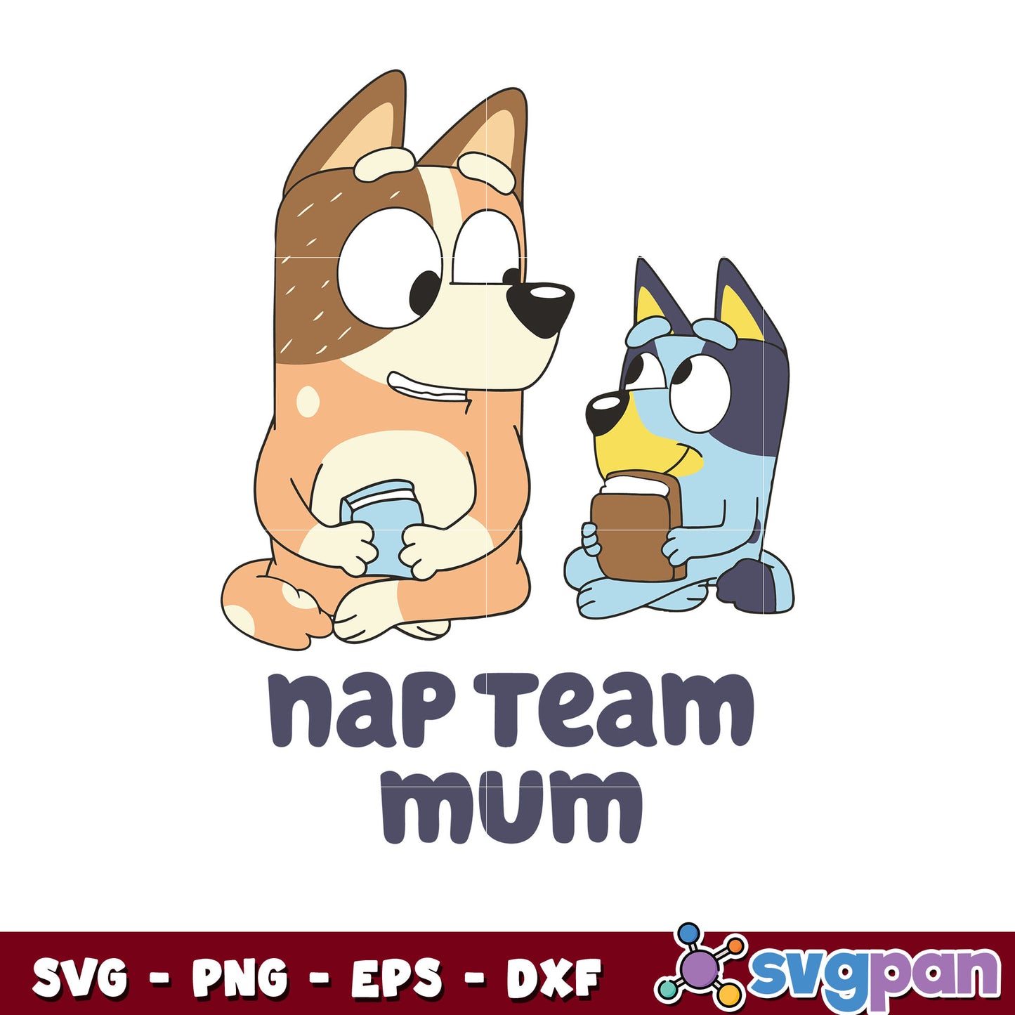 Bluey Chilli nap team mum svg, chilli bluey svg, bluey svg
