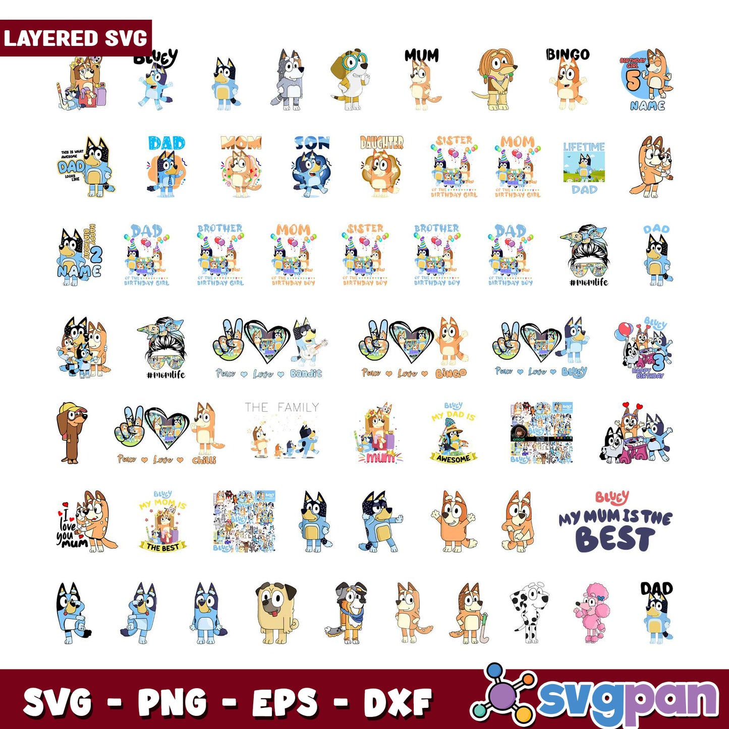 Bluey Family SVG Bundle