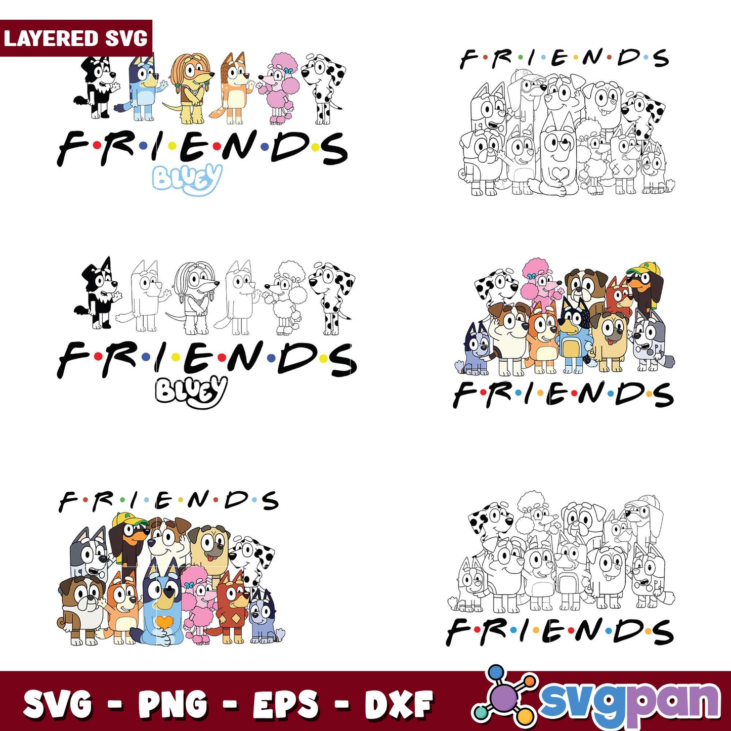 Bluey Friends SVG Bundle