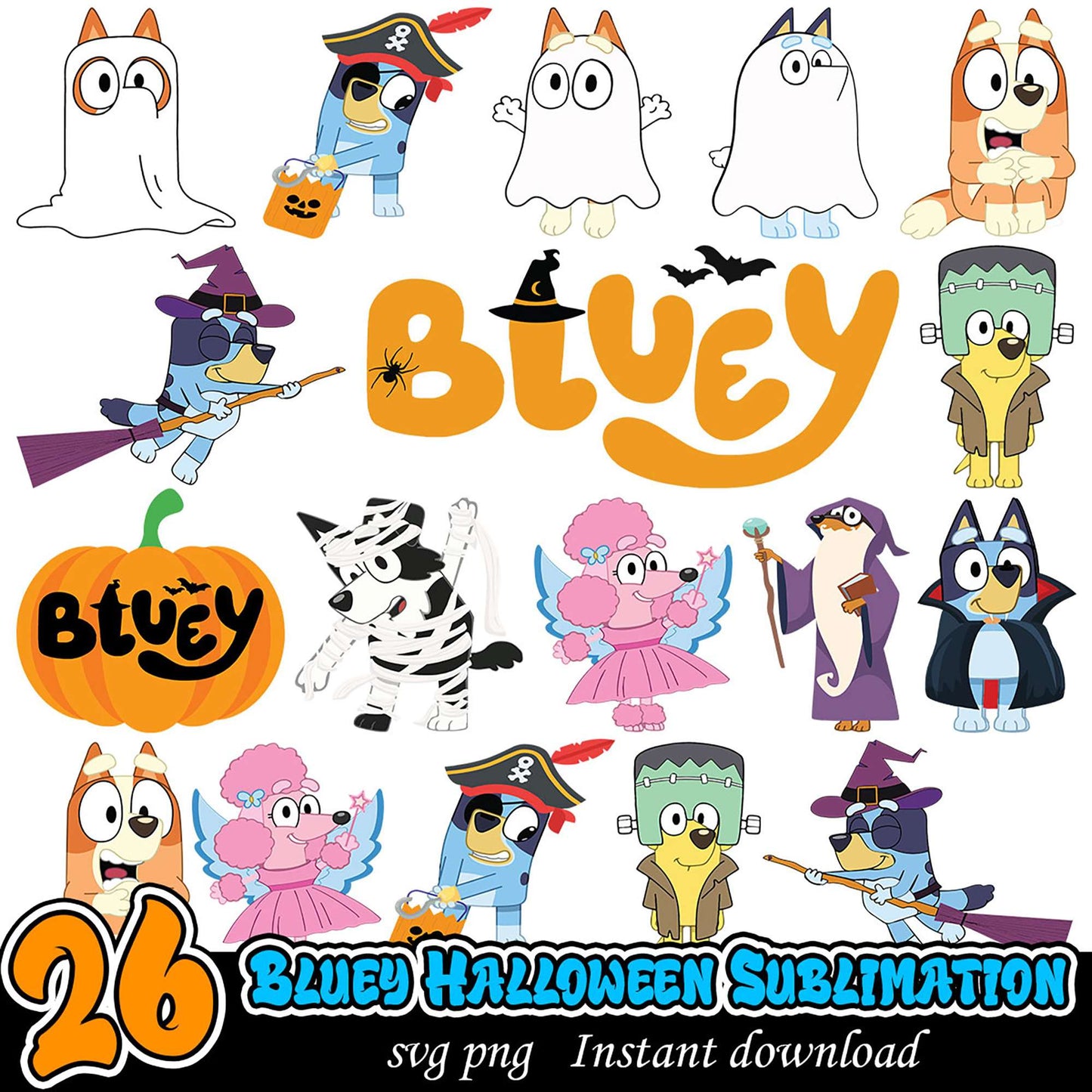 Bluey Halloween SVG Bundle