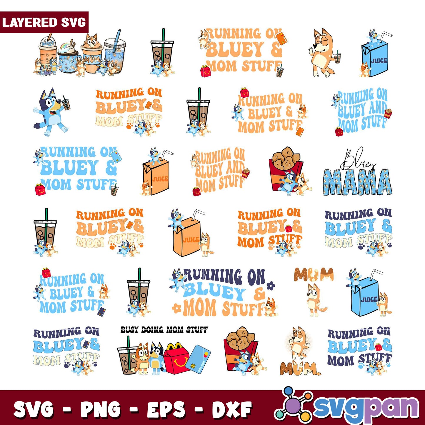 Bluey Mom SVG Bundle