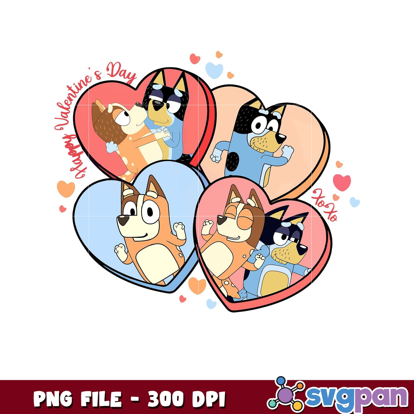 Bluey Valentine’s Day PNG Design, Perfect for Gifts