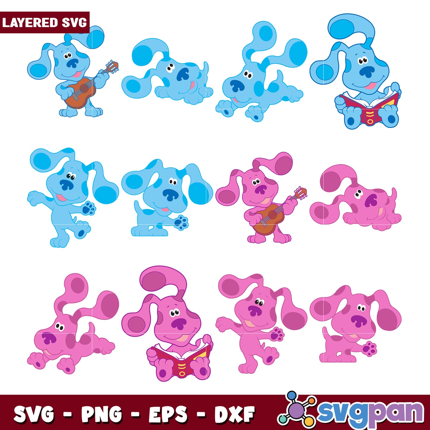 Bluey & Bingo SVG Bundle Layered Designs