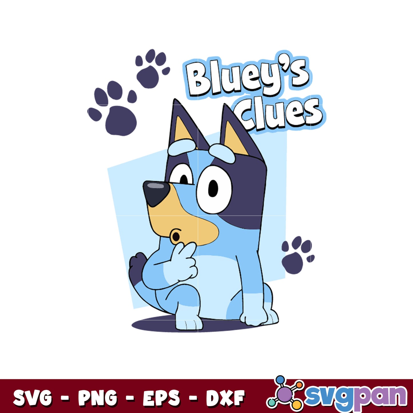 Bluey's clues cartoon design svg, bluey character svg, bluey svg